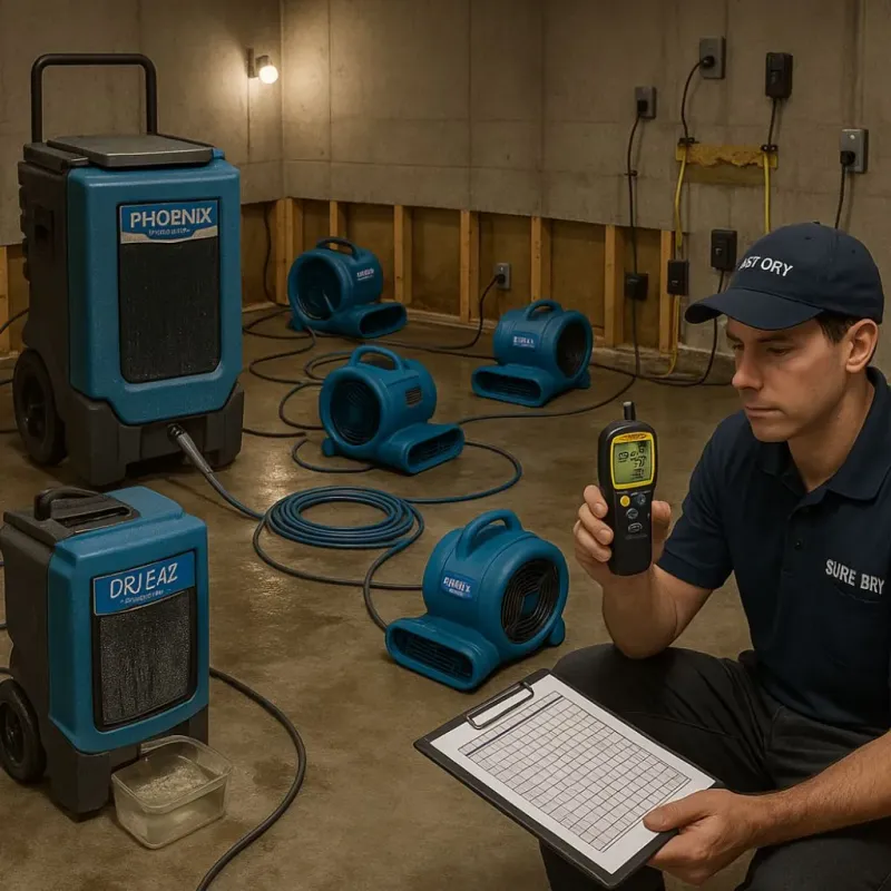 Structural Drying and Dehumidification process in Finderne, NJ